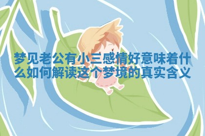梦见老公有小三感情好意味着什么如何解读这个梦境的真实含义