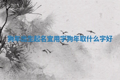 狗年出生起名宜用字 狗年取什么字好